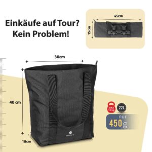 KHALISIA Roll-Up Shopper Fahrradtasche – wasserdichte Gepäckträgertasche für Alltag, Einkauf und Pendler